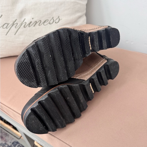 Sorel PDX Wedge bootie in black leather and tan Sz 7 - Picture 8 of 11